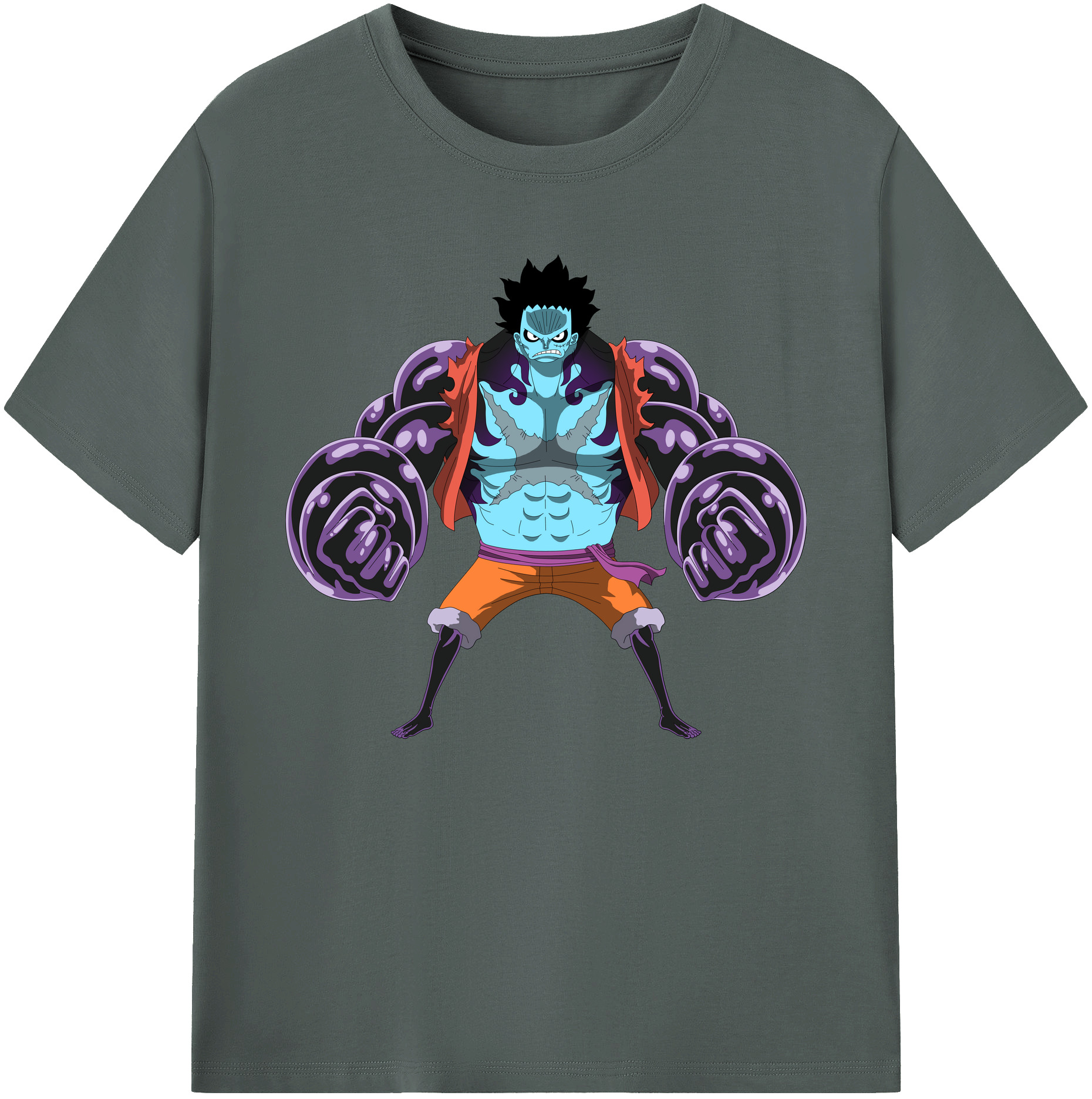 ワンピース モンキー・D・ルフィ ONE PIECE Monkey D. Luffy 綿100％ メンズ半袖Tシャツ｜肌触りやわらか＆通気性